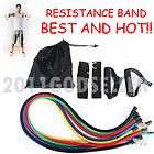 Resistance Exercise Fitness Tension Bands Set Abs Yoga Pilates Gym