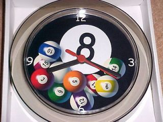 Newly listed BILLIARD POOL TABLE Novelty Clock 7 SNOOKER 8 Ball