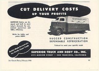 1948 Samarkand Ice Cream Truck Superior Refrigerated Body Trade Print