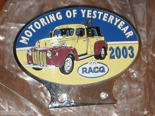 Ford1940s Jail Bar TOW TRUCK RACQ 2003 motor event metal CAR BADGE