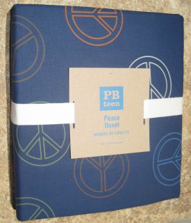 POTTERY BARN ~ PEACE DUVET COVER ~ BLUE ~ TWIN ~ BEDDING ~ PB TEEN