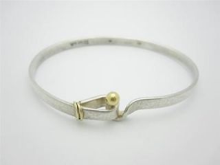 Tiffany & Co. Sterling Silver 18k Gold Hook & Eye Bracelet
