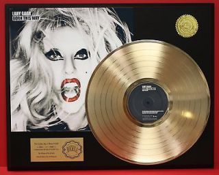 LADY GA GA GOLD LP LTD EDITION RECORD DISPLAY AWARD QUALITY COLLECTION