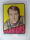 Rick Barry Signed Autographed 1968 Topps Trading Card Basketball NBA