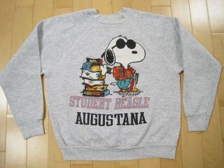 TRIBLEND 80s vintage SNOOPY augustana SWEAT SHIRT rayon MEDIUM