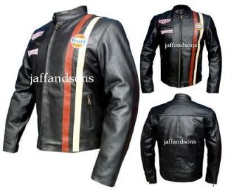 Steve McQueen Grand Prix Driver Leman Biker 100% Genuine Leather