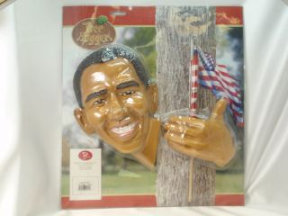 President OBAMA Tree Hugger w/ American US Flag Garden Art   FREE