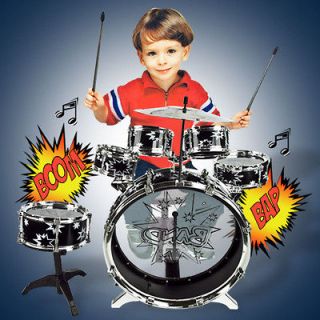 Educational Musical Drum Instrument Play Set Boy Girl Kid Black