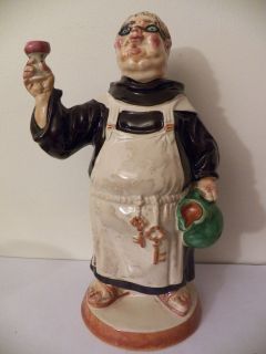 Ceramic Figural Monk Decanter Barsottini Italy Banfi New York Barware