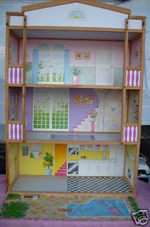 RETIRED BARBIE SIZE 4 STORY WOODEN DOLL HOUSE *NEW*