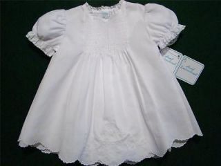 HAND~EMBROIDERED PREEMIE/NEWBORN BATISTE BABY DRESS W/SLIP~reborn doll