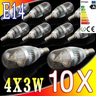 10X E14 White 12w Round LED Crystal Light Spot Light Acutal 4.5w bulb