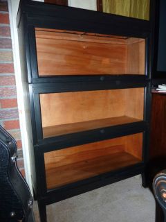 Rare, Antique Shaw Walker Barrister Bookcase, glass front, 3 piece
