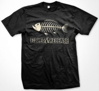 Fillet and Release Fish Bones Outdoors Humor Hilarious Graphic Mens T