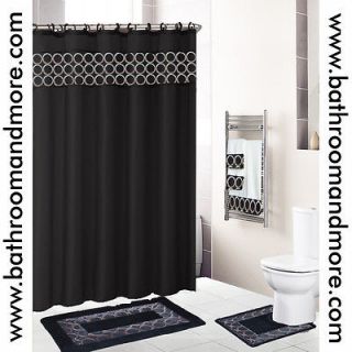 Dolphin 18 Pc Bathroom Set2 Rugs/Mat s/1 Fabric Shower Curtain/12 Pla