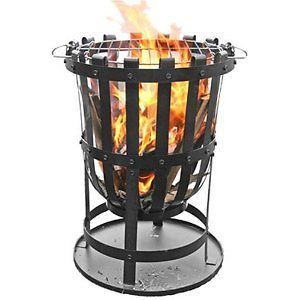 Large Outdoor Steel Brazier Patio Garden Fire Basket BBQ Grill & Tray