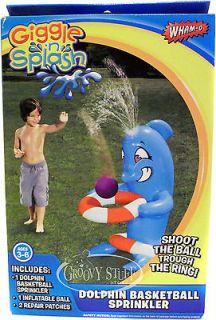 Giggle n Splash Dolphin Basketball Sprinkler Water Toy Spray Ball NEW