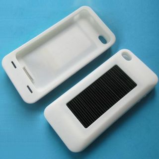 White Silicone USB Solar Battery Charger Case Fit For iPod iPhone 3G