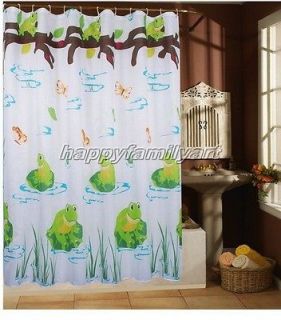 Beautiful Frog Butterfly Abstract Bathroom Fabric Shower Curtain ys112