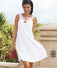 White Embroidered Terry Beach Sun Dress Size Medium Lounge at the Pool