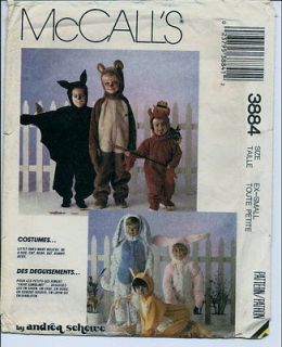 McCalls 3884 Costumes Cat Dog Bear Bat bunny Devil Toddlers (1 2