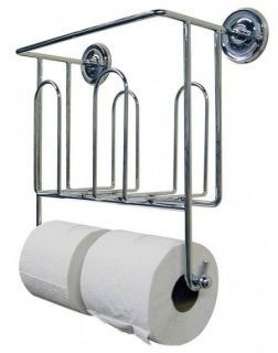 MOUNTED MAGAZINE RACK AND TOILET PAPER HOLDER 02 D1227 chrome bath