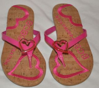 BCBGeneration Wild Flamingo Pink Patent Heart Sandals