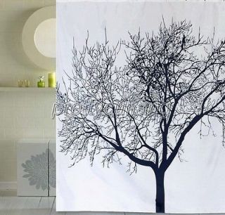 Tree Branch Black Pictrue Bathroom Fabric Shower Curtain ps216