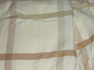 Windowpane Plaid Bedskirt Dust Ruffle King 15 inch drop Tan Brown