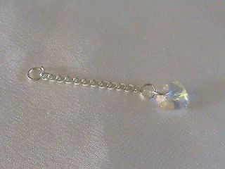 Sterling Silver Extension Chain With Swarovski AB Heart