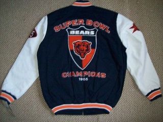 Chicago BEARS SUPER BOWL Championship Cotton Twill Jacket SizeMEDIUM