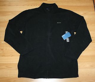 NWT Mens REEBOK Black Full Zip Fleece Jacket Coat Size Large L