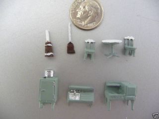 94 1/144 or N scale Miniature Dollhouse Furniture Green Old Style