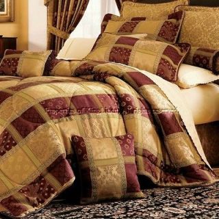 8Pcs Maroon Jewel Patchwork Bed in a Bag Twin
