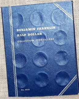 Benjamin Franklin Half Dollar 1948 1963 used Whitman #9032 Coin Folder