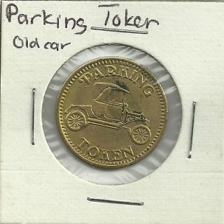Parking token pic of vintage car on it some dirt see condition parking