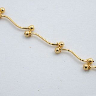 Newly listed 9 24kt GOLD EP BEADED ANKLE BRACELET ANKLET WOW