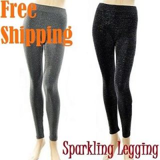 NEW Women Sparkling Stretch Seamless Pants   Junior Medium Thick