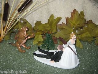 MOUNTAIN LION PANTHER FUNNY WEDDING HUNTER HUNTING CAKE TOPPER