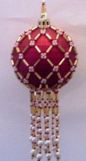 X453 Bead PATTERN ONLY Beaded Lattice Christmas Ornament Cover