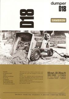 Equipment Brochure   Sambron   D18   Construction Site Dumper   1971