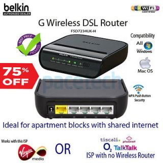 Belkin G Wireless Cable Router with Easy Set Up 54Mbps For Virgin