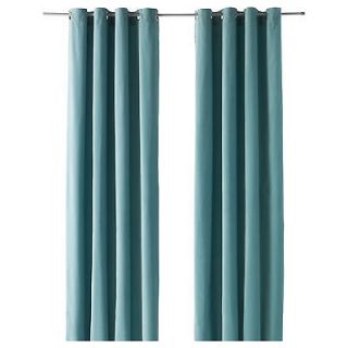 Light Turquoise pair of curtains 98  2 panels blackout velvet New