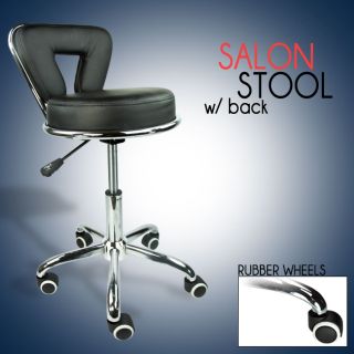 Working Stool Doctor Dentist Salon Spa Nurse Black Chair PU Leather