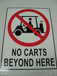 NO GOLF CARTS BEYOND HERE Metal Sign vintage Style for Men & Women