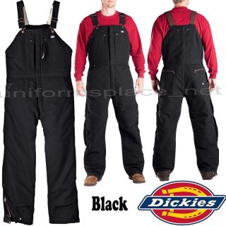 Dickies Sanded Duck Bib Overall Insulated Linning TB246 BLACK