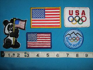 USA BEAR FLAG AMERICA OLYMPICS LAKE PLACID mascot PATCH BADGE CREST