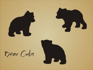 STENCIL Bear Cub Shape Rustic Animal Mountain Outdoor Lodge cabin