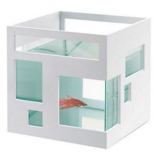 Luxury Aquarium By Umbra Modern Beta Gold Fish Bowl Hotel Tank
