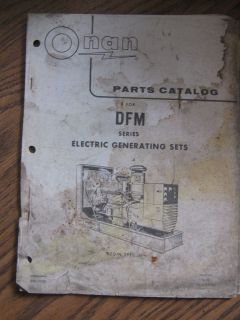 Onan DFM Beginning Spec H Generator Part Manual Catalog